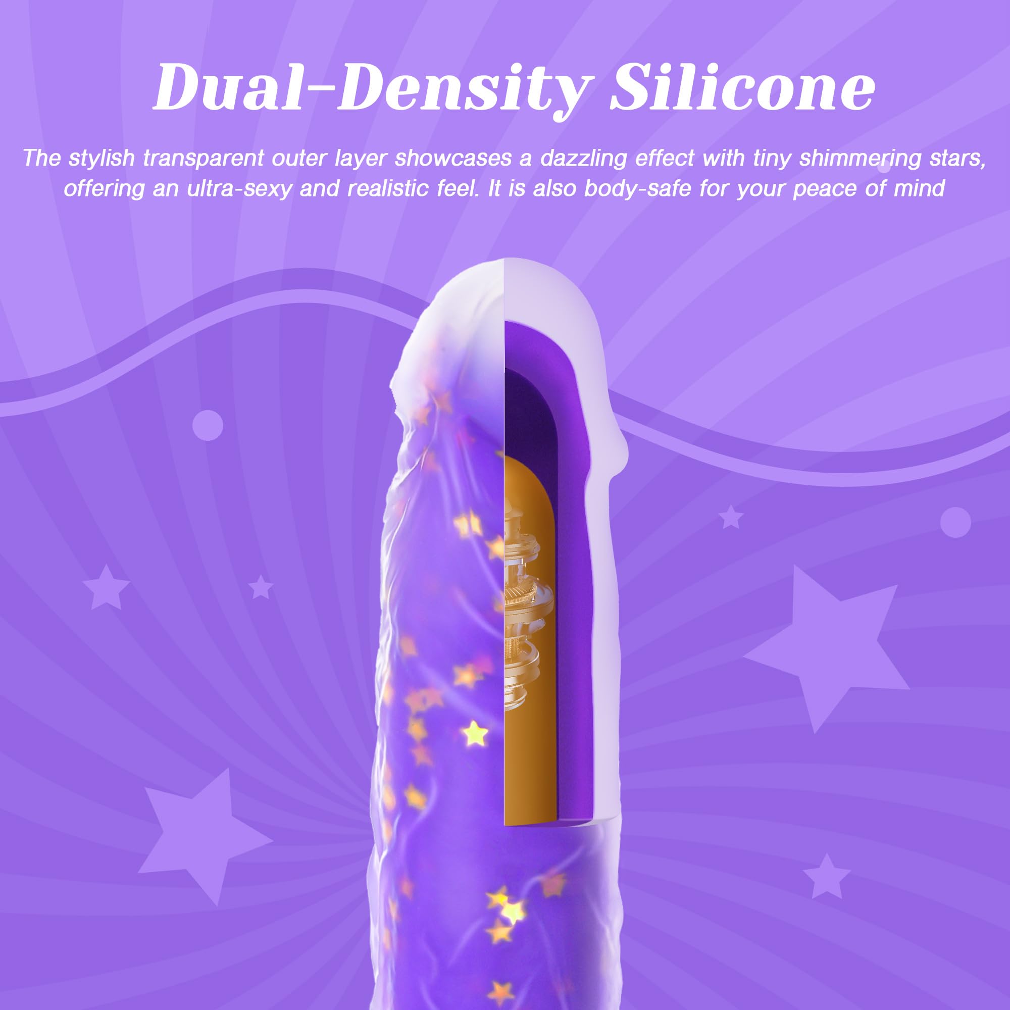 🔥Brand New Design🔥Fantasy Comes to Life with Amethyst Penis💜Thrust Heated Dildo Vibrator