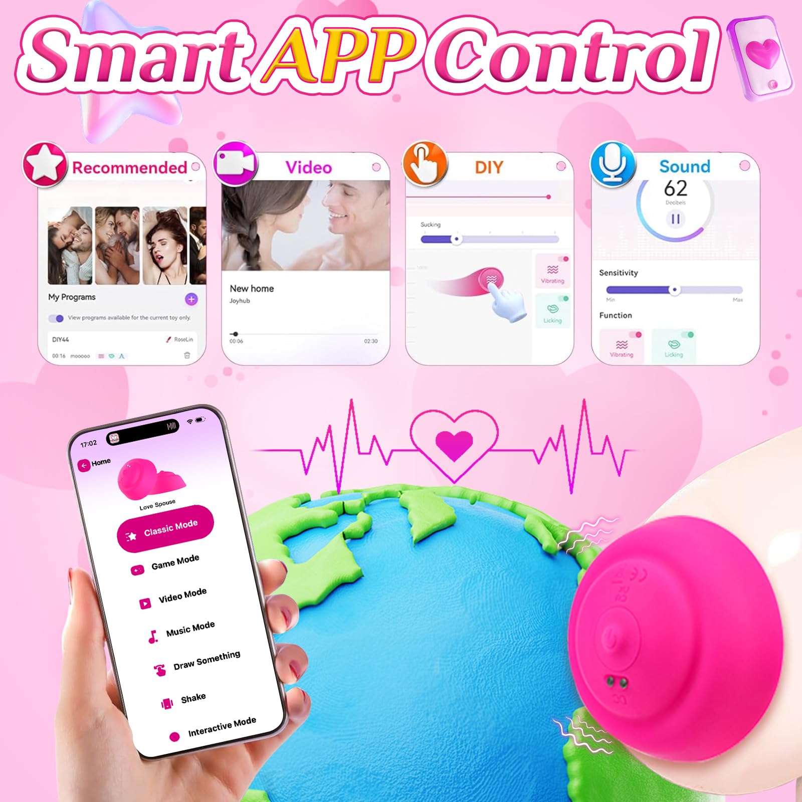 💗Wireless remote control + 📱APP control nipple massager, a must-have for women's breast care.