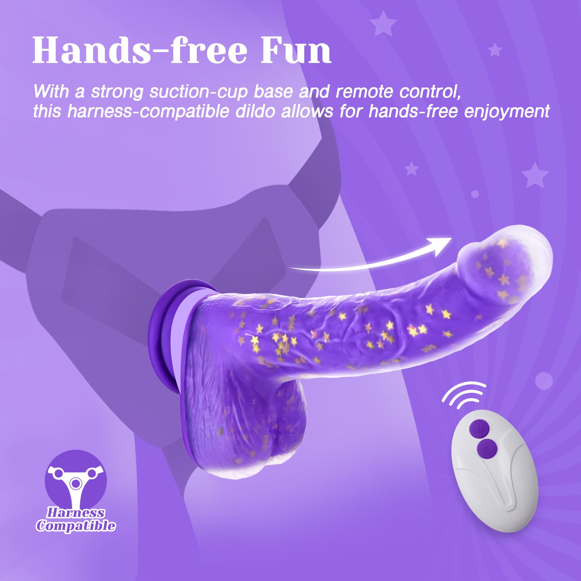 🔥Brand New Design🔥Fantasy Comes to Life with Amethyst Penis💜Thrust Heated Dildo Vibrator