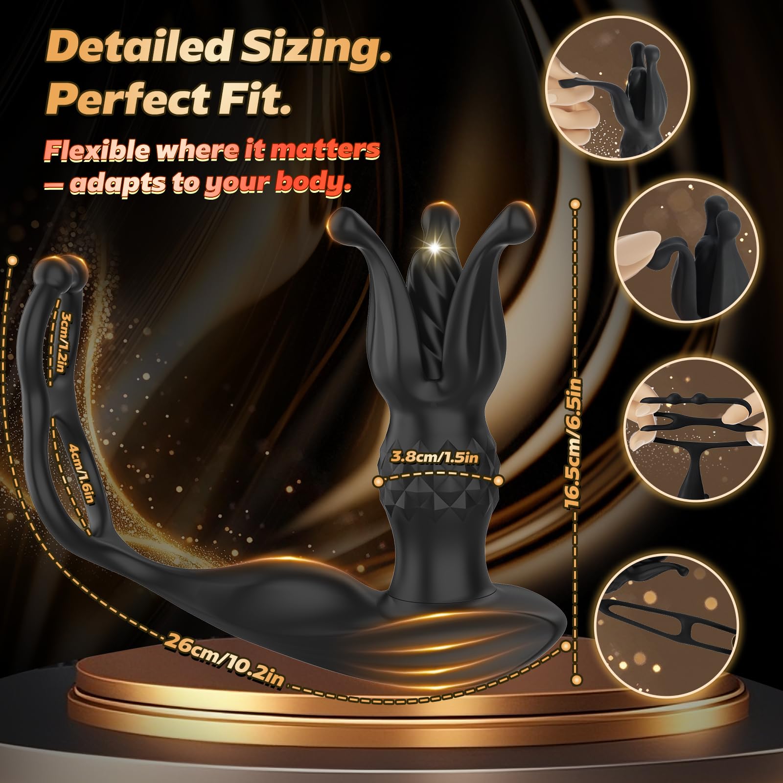 🔥2025 Hot Design 🌺3-in-1 Expanding Petal + Retractable Dirty Dildo + Double-Ring Penis Ring