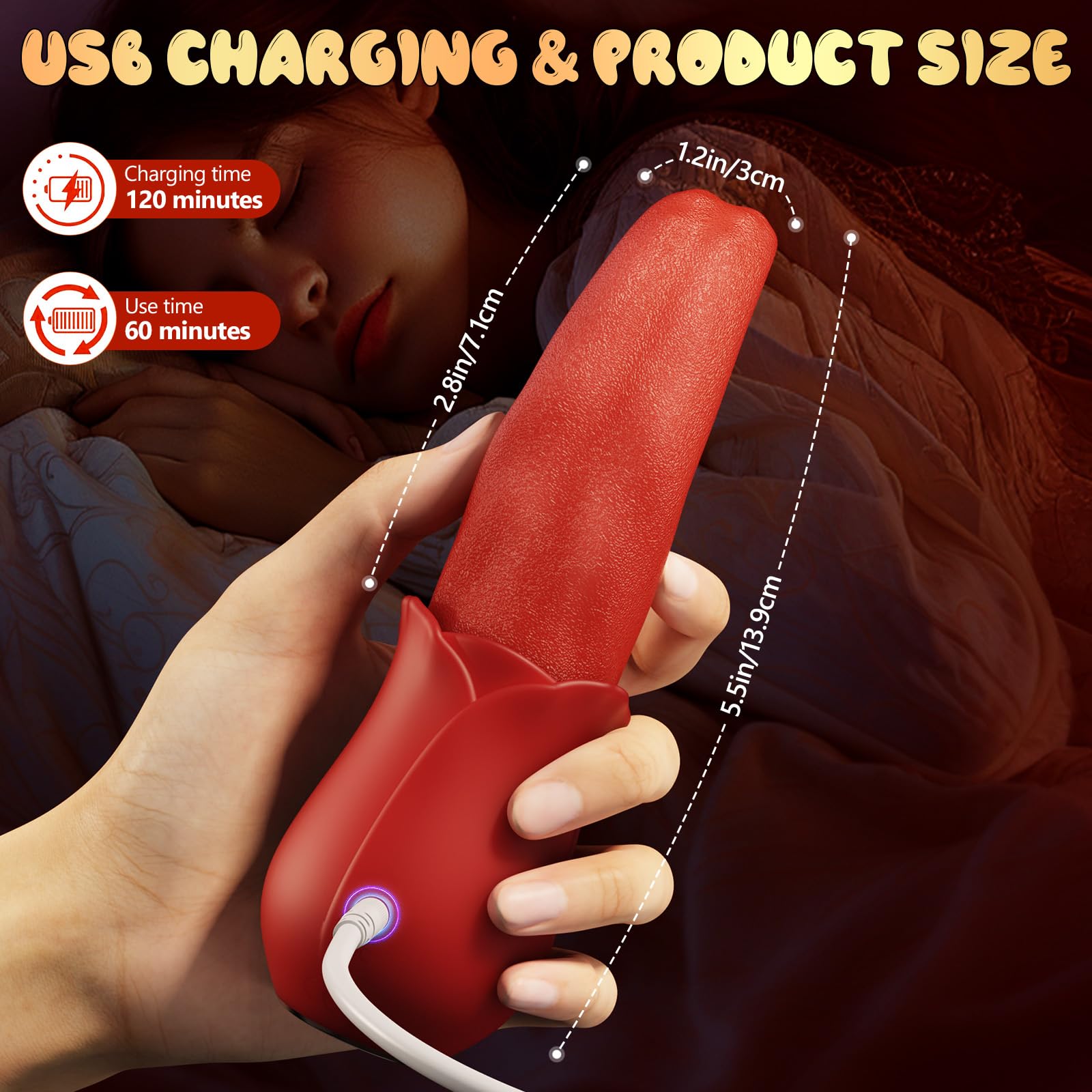 💥Rose tongue stimulator💥20 modes, stimulates the G-spot and clitoris