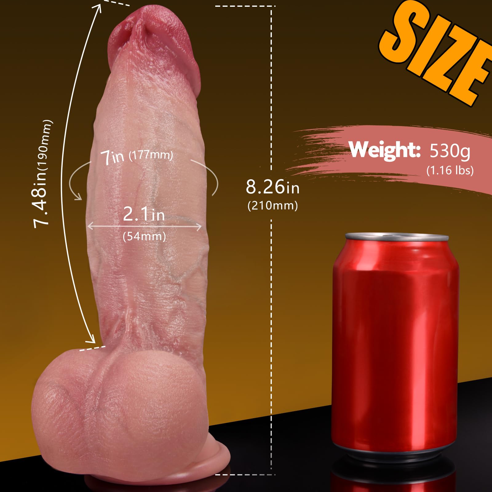 💥Brand new design, 💢💢99.99% realistic, 😲7-inch circumference, extra-large and robust dildo