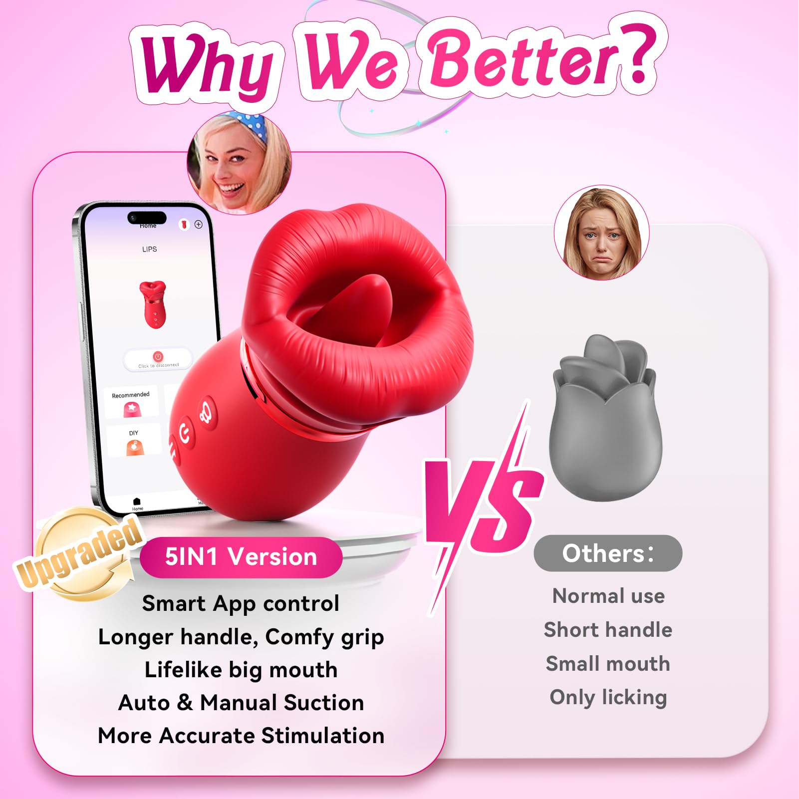 🌹 5-in-1 Rose Oral Suction Vibrator🔥 So cool that you'll scream!