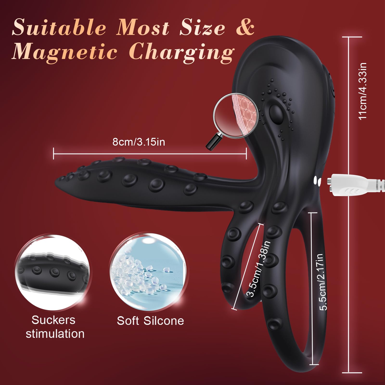 🔥🔥Vibrating cock ring for men and women – a three-in-one thrill💥