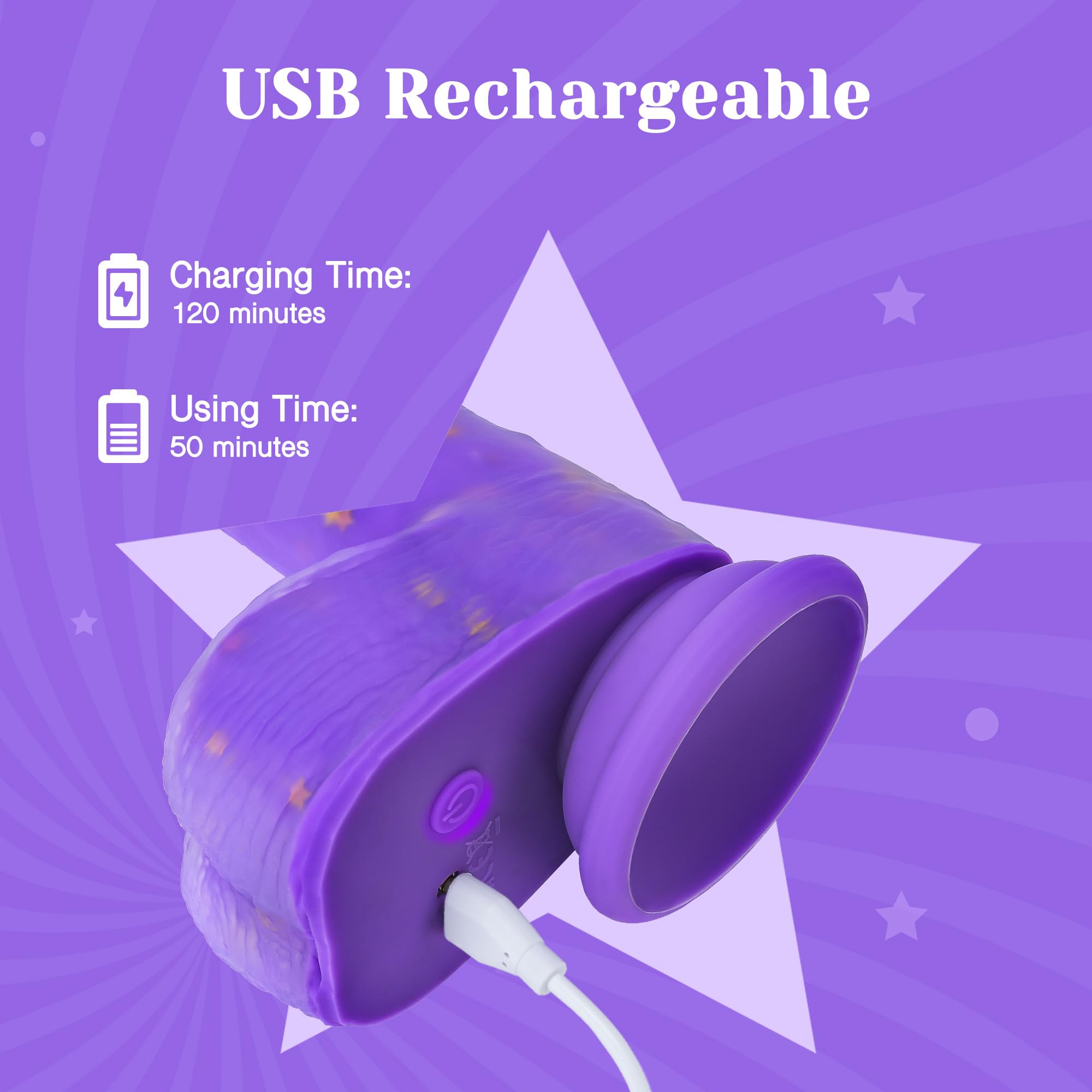 🔥Brand New Design🔥Fantasy Comes to Life with Amethyst Penis💜Thrust Heated Dildo Vibrator