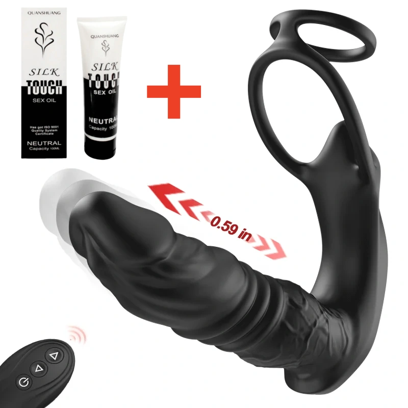 💥BIG-SALE😍MKDOTE™ Bluetooth App Control 9 Vibrating Thrusting Dual Ring Prostate Massager