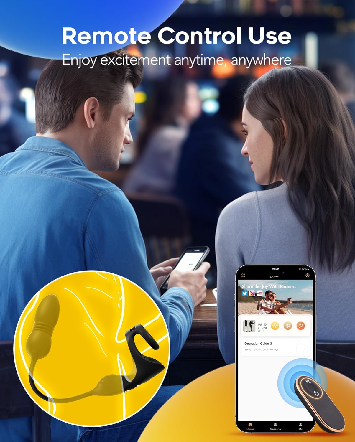 💥9 Thrusting & Vibrating Prostate Massager with Dual Cocking Rings Testicular Stimulator