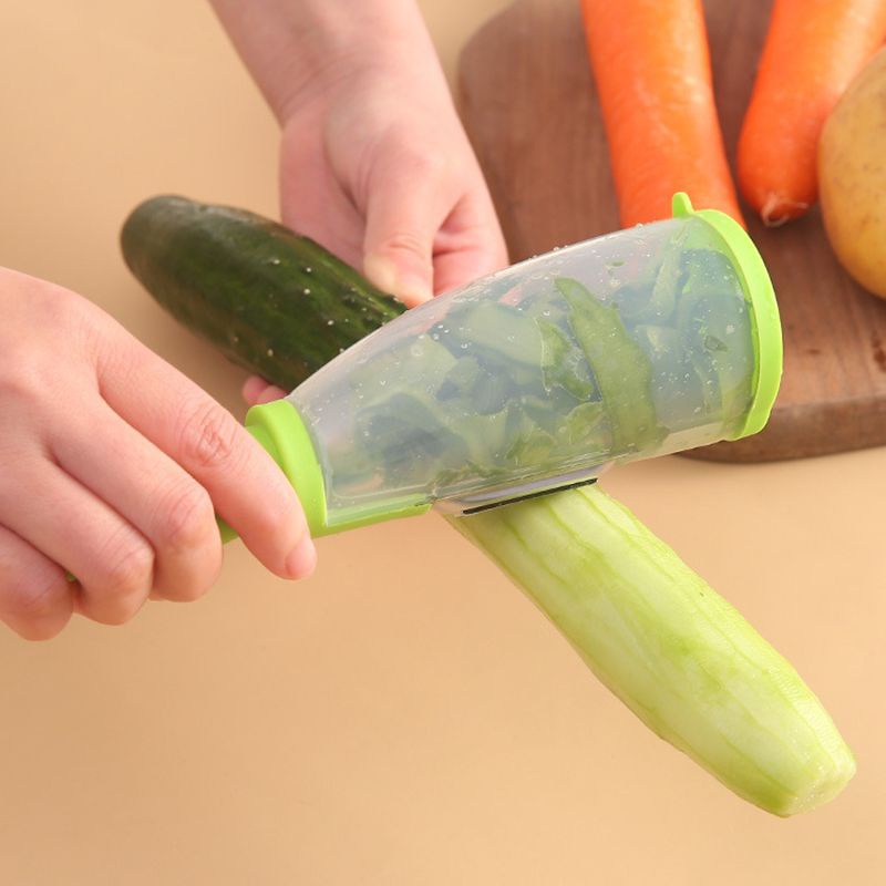 2in1 Multifunctional Fruit Peeler With Peel Storage Case