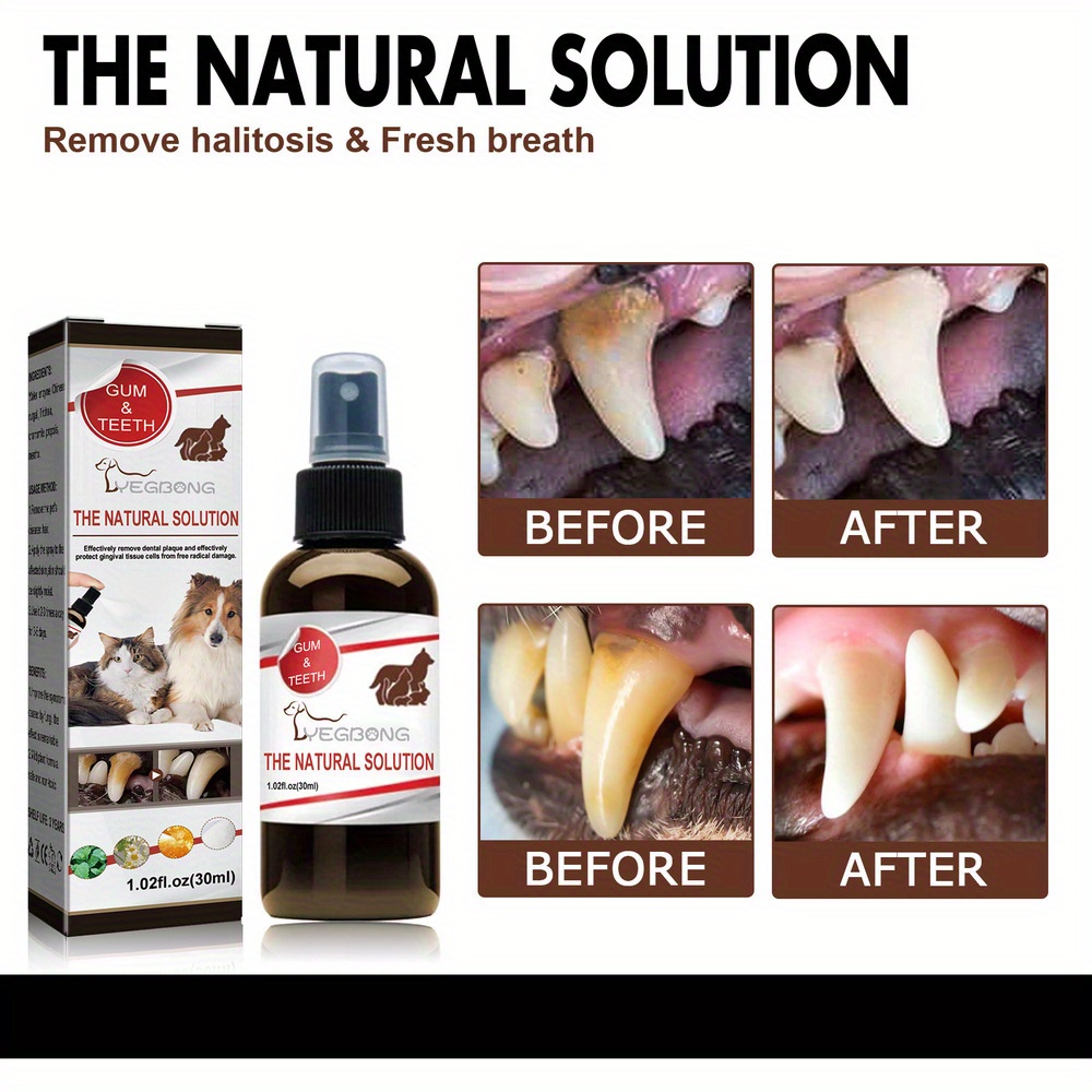 🔥Teeth Cleaning Spray for Dogs & Cats, Eliminate Bad Breath, Targets Tartar & Plaque, Without Brushing