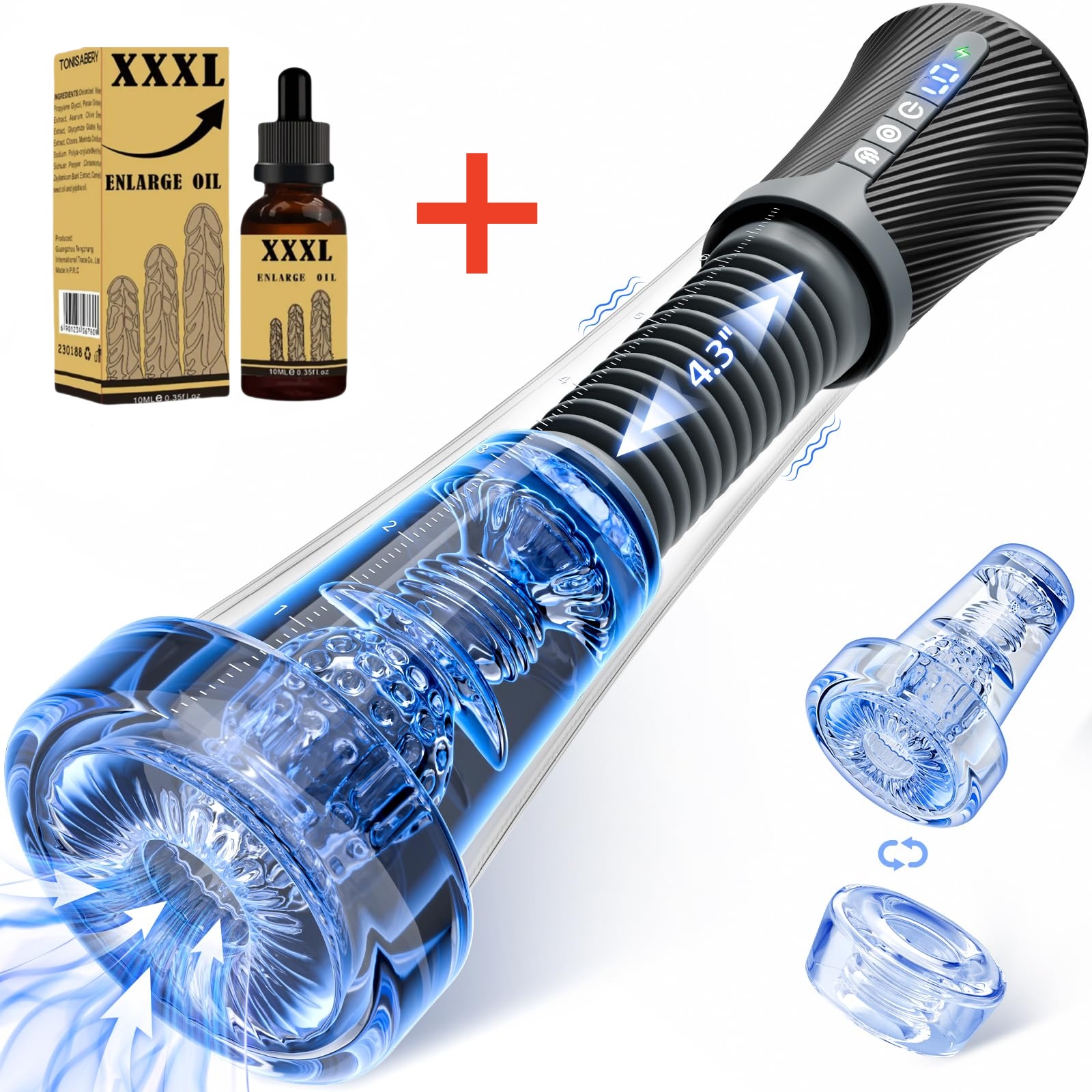 😍2025 Penisvergrößerungspumpe 💪– 💥Dreifache Stimulation durch Saugen, Vibration und Elastizität!💦