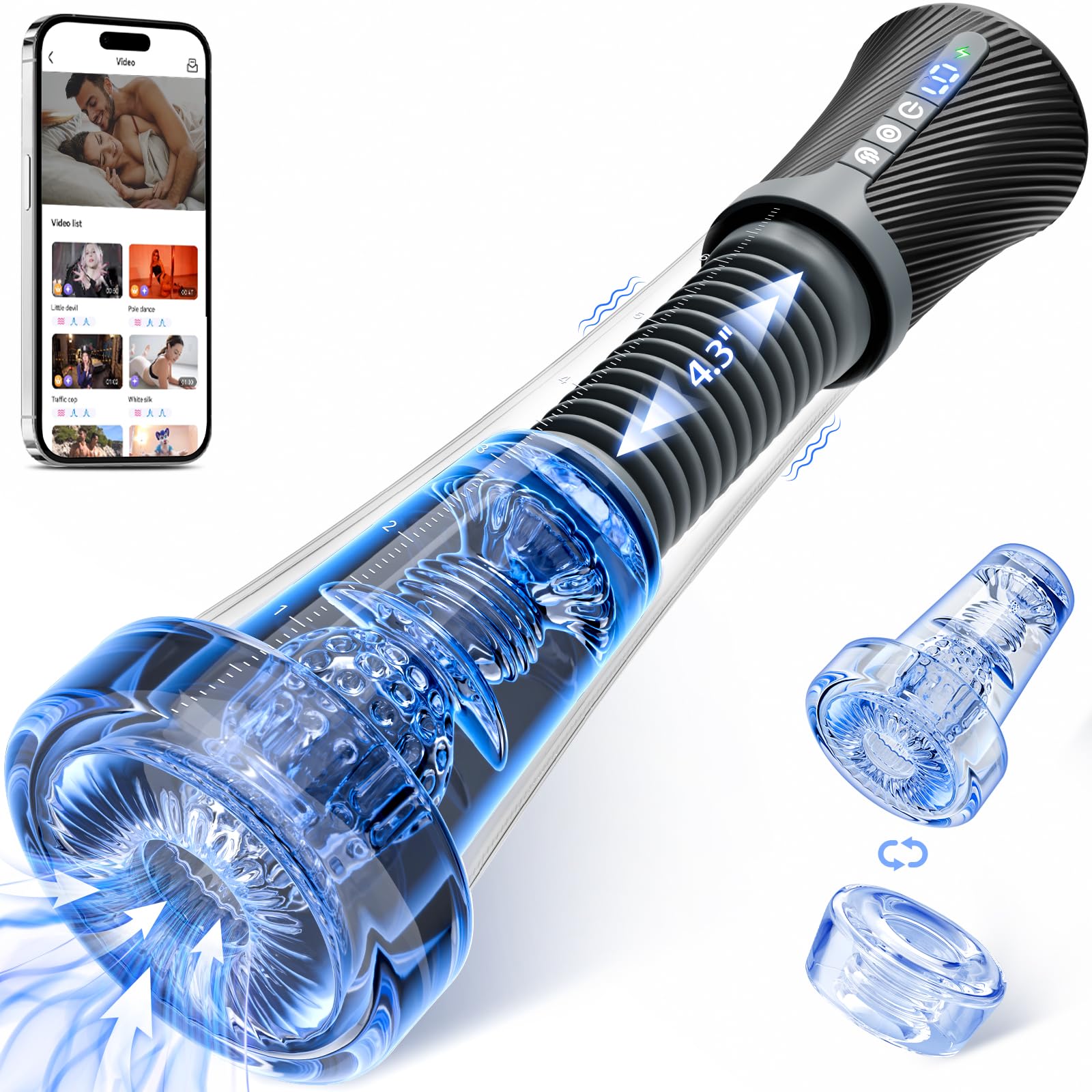 😍2025 Penisvergrößerungspumpe 💪– 💥Dreifache Stimulation durch Saugen, Vibration und Elastizität!💦