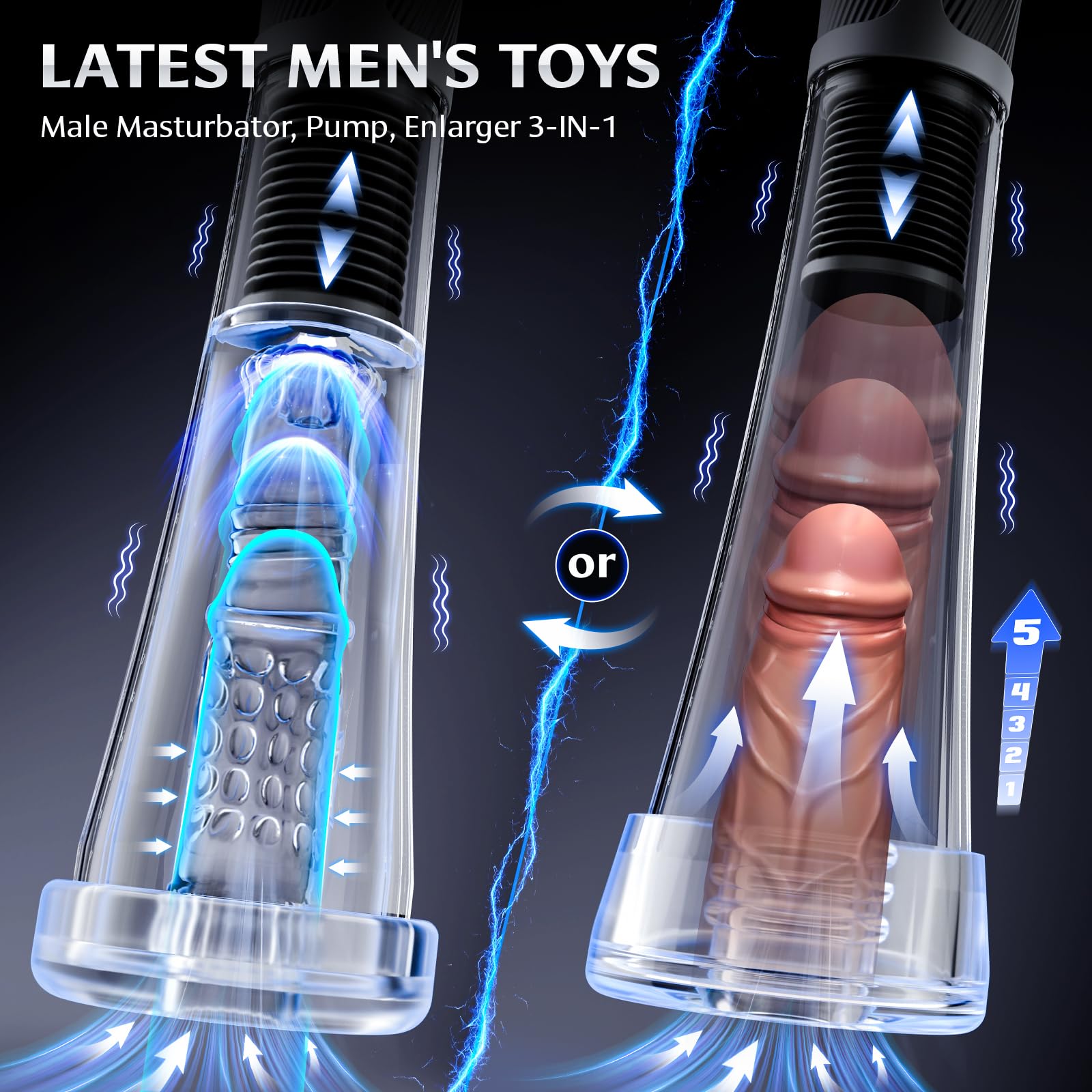😍2025 Penisvergrößerungspumpe 💪– 💥Dreifache Stimulation durch Saugen, Vibration und Elastizität!💦