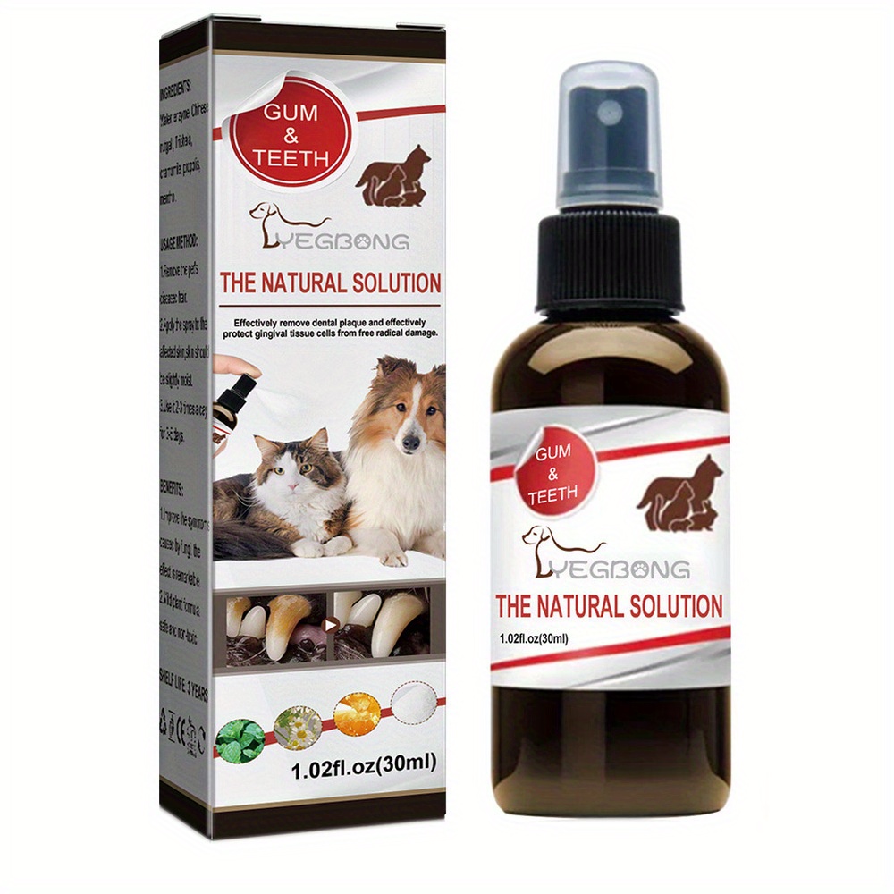 🔥Teeth Cleaning Spray for Dogs & Cats, Eliminate Bad Breath, Targets Tartar & Plaque, Without Brushing