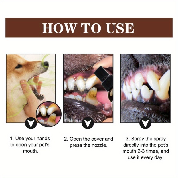🔥Teeth Cleaning Spray for Dogs & Cats, Eliminate Bad Breath, Targets Tartar & Plaque, Without Brushing