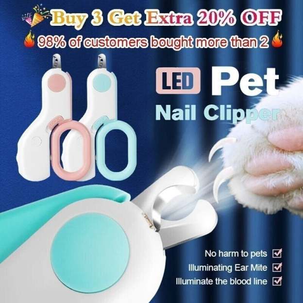 💲ONE DAY 49% OFF-LED Light Cats Dogs Nail Clipper (BUY 3 Get Extra 20% OFF)