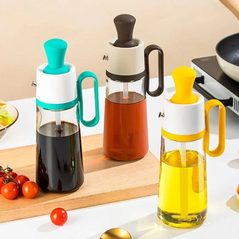 2 in 1 Glass Oil Dispenser Brush Bottle