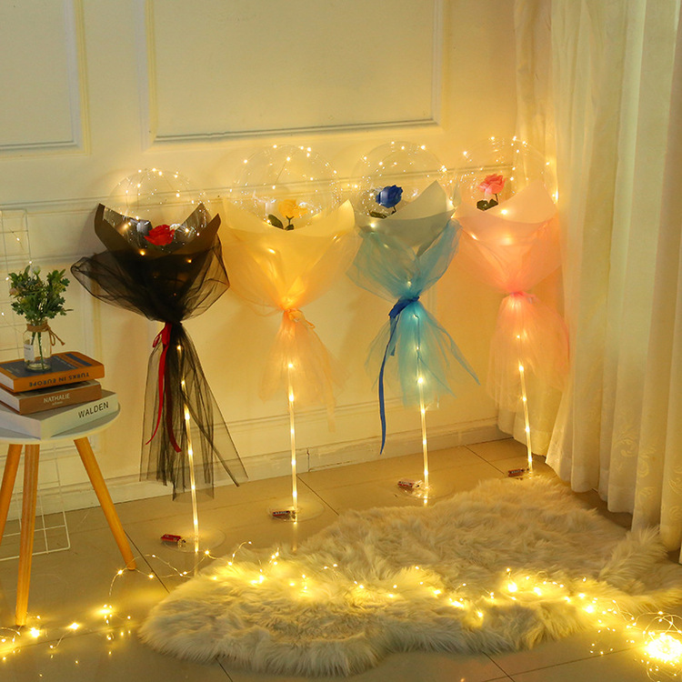 Valentine's Day Hot Sale💕LED Luminous Balloon Rose Bouquet