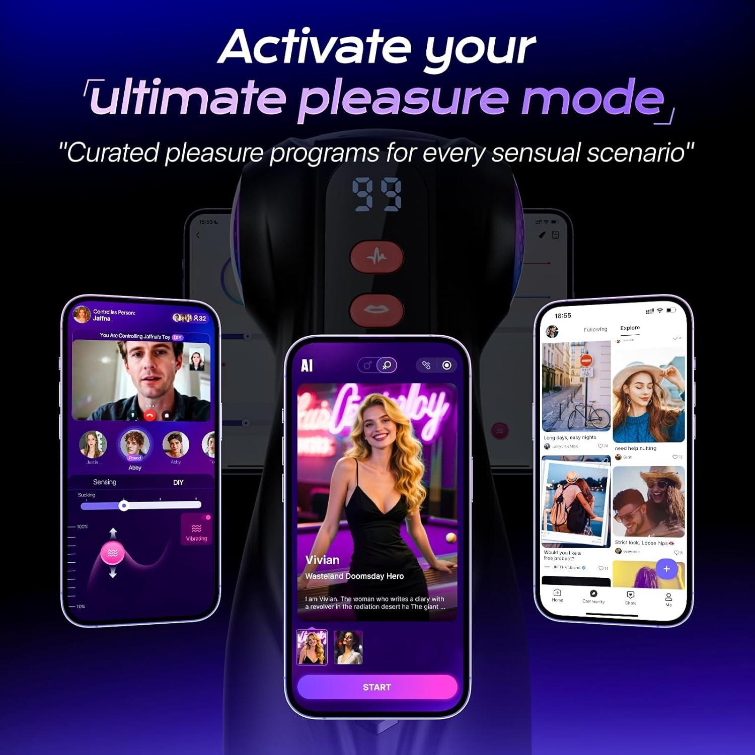 🎁Sexspielzeug für männliche Masturbation -🏆 Farbiges Licht-Masturbationsset