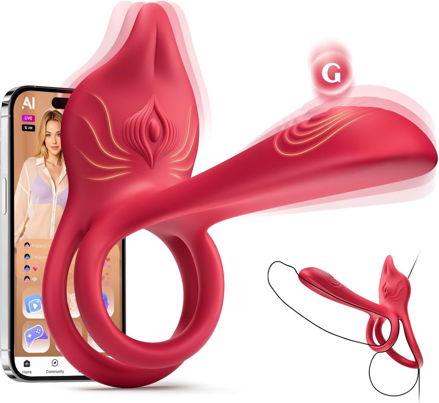 🎁Enchanted Girl Luxe Smart Vibrating Ring – App-Controlled Pleasure for Couples 💫