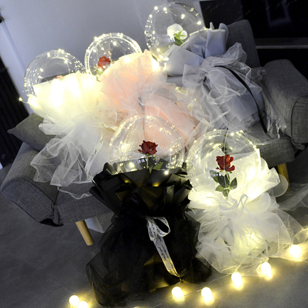 Valentine's Day Hot Sale💕LED Luminous Balloon Rose Bouquet