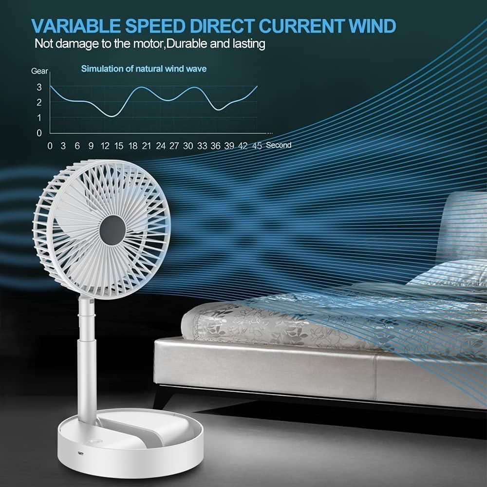 NEW RECHARGEABLE USB FOLDING FAN 3 Blade Table Fan ( Pack of 1) 1