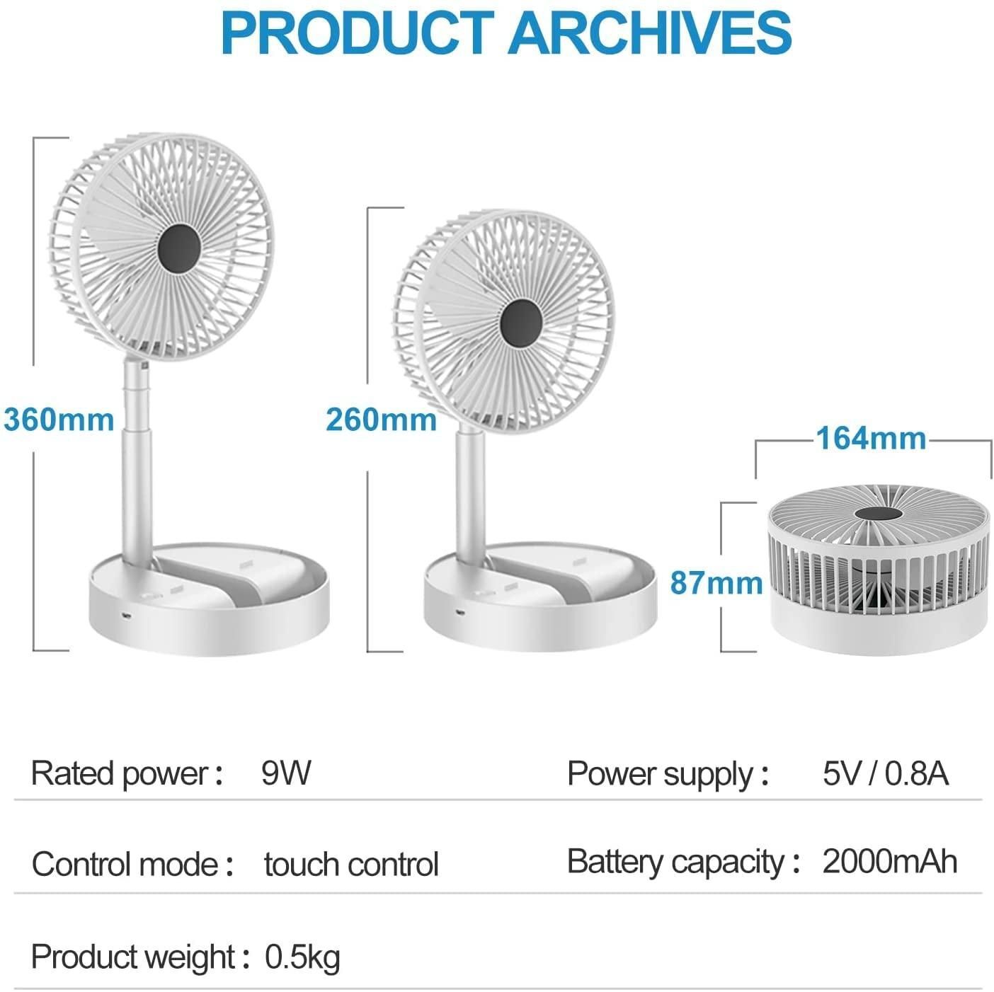 NEW RECHARGEABLE USB FOLDING FAN 3 Blade Table Fan ( Pack of 1) 1