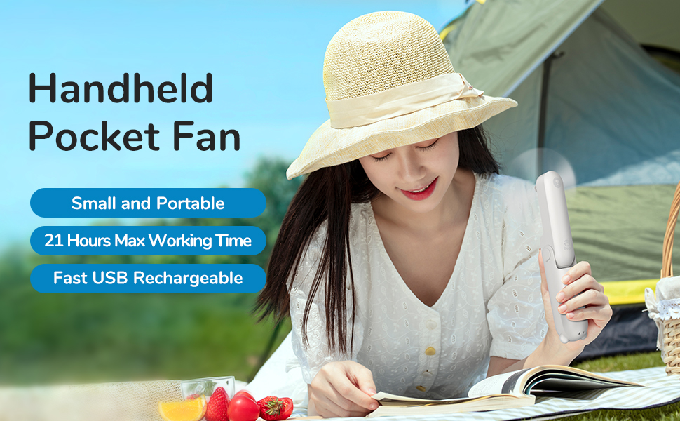 handheld fan, portable pocket battery operated mini fan