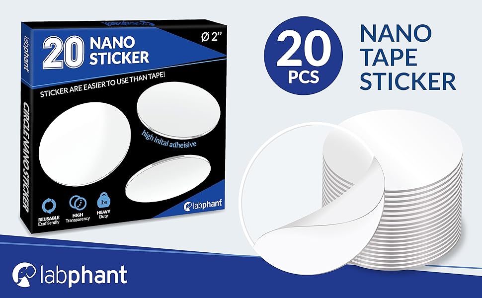 Nano Tape Sticker 20 pieces – Circle Ø 2”