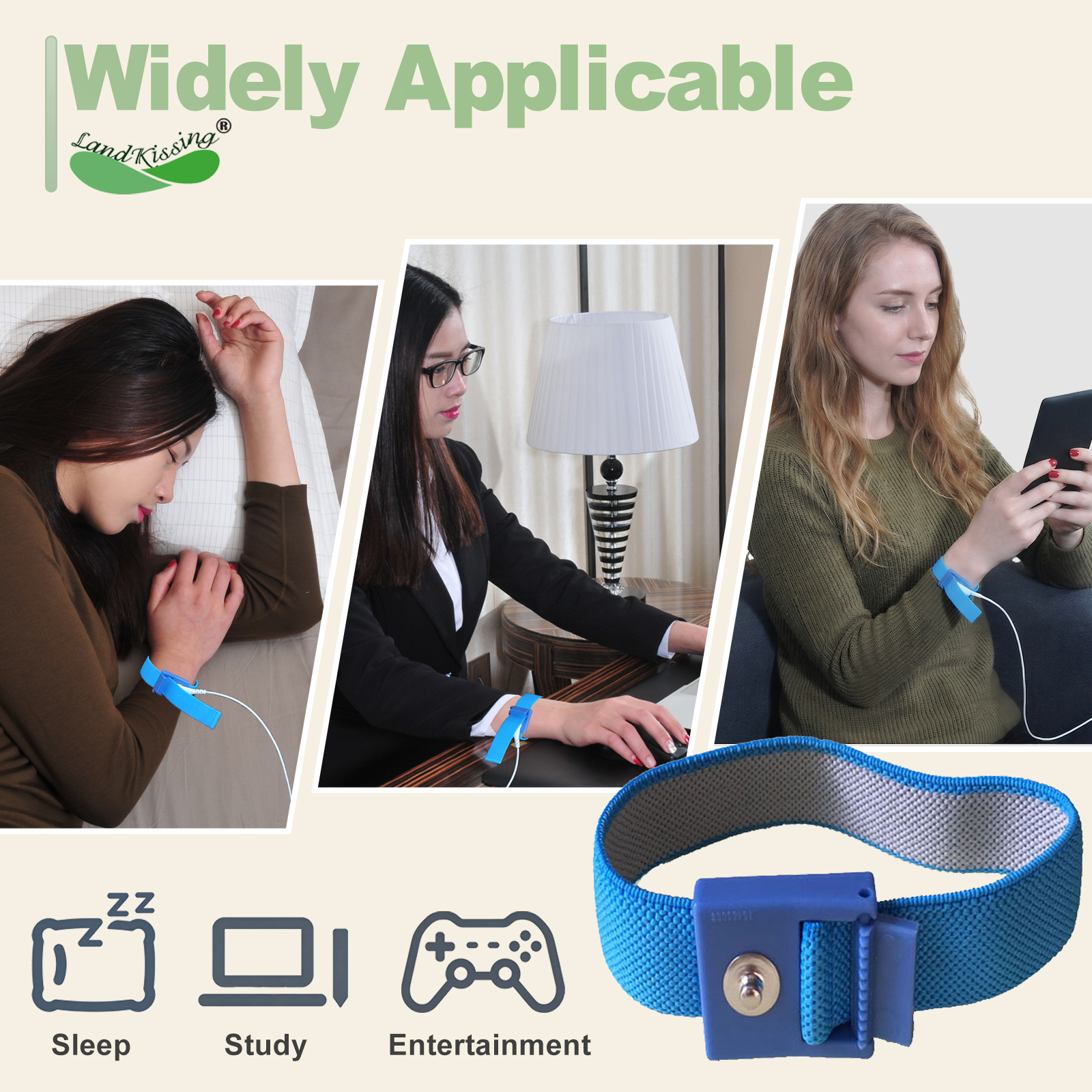LandKissing® Blue Grounding Bracelet 