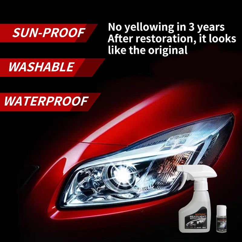 🏆Flash Sale⚡ 50K+ SOLD! Almost Gone-💥🏆#1 Best Seller ⏰🔥🚘Automotive Headlamp Restoration Fluid Kit