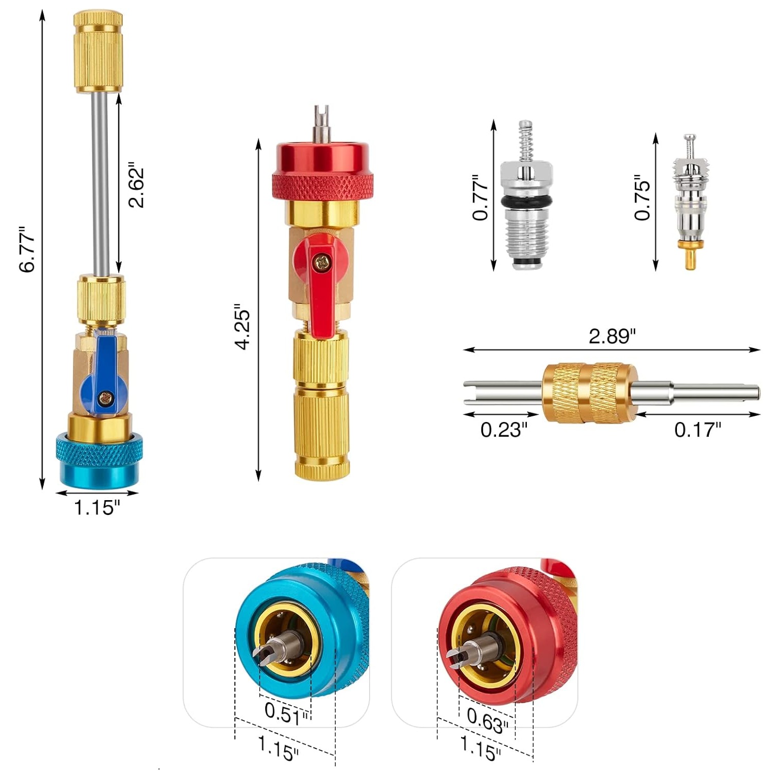 [❅Last Day Sale - 70% OFF]❅ AC Valve Core Quick Remover Installer Tool Set