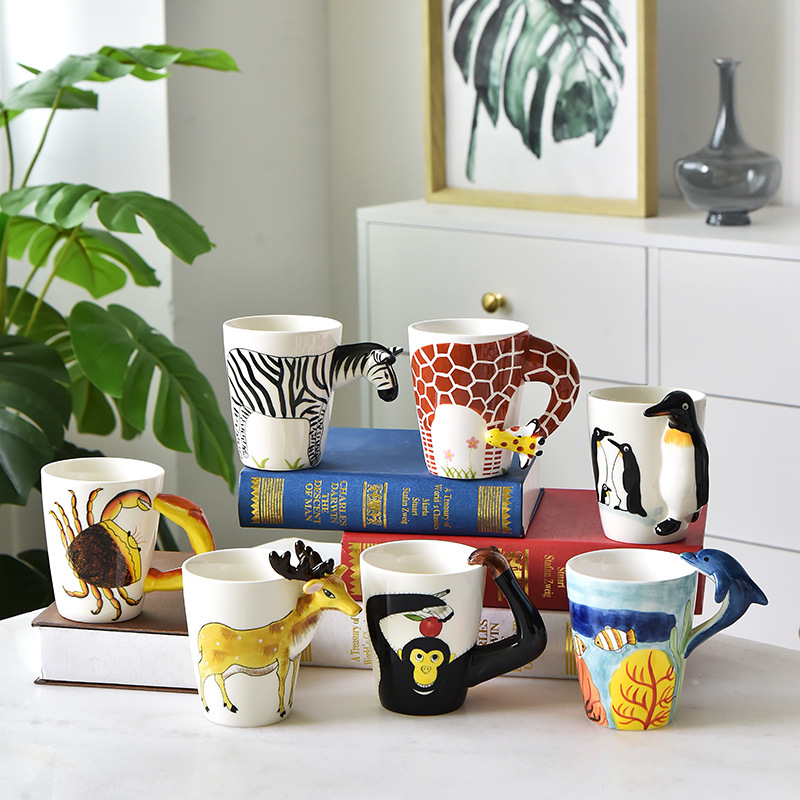 3D Ceramic Cup Creative Animal Ceramic Mug Water Cup Office Drinking Water Coffee Cup Children's Party Water Cup