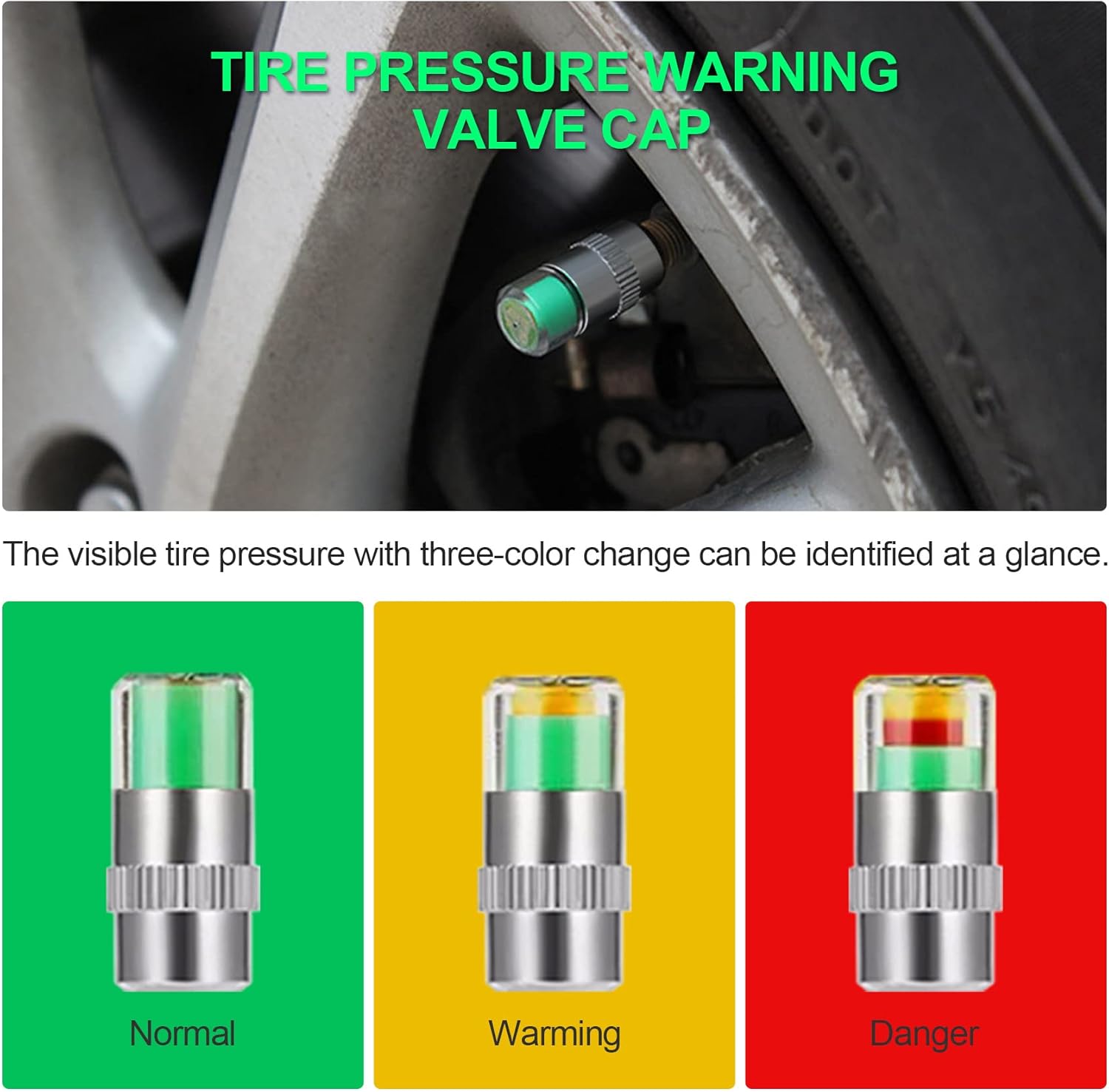 Exclusive Offer💥4PCS Automotive Pressure Monitor Valve Caps