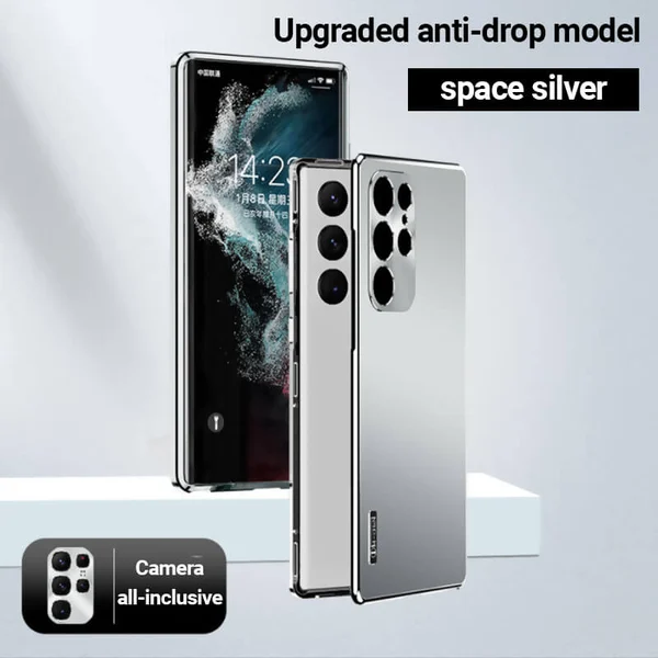 Mágneses alumínium ötvözet keretes esés- és robbanásbiztos mobiltelefon tok S24 S23 S22 S21 Ultra Plus telefonhoz