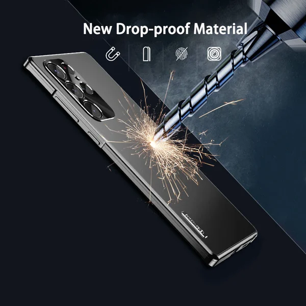 Mágneses alumínium ötvözet keretes esés- és robbanásbiztos mobiltelefon tok S24 S23 S22 S21 Ultra Plus telefonhoz