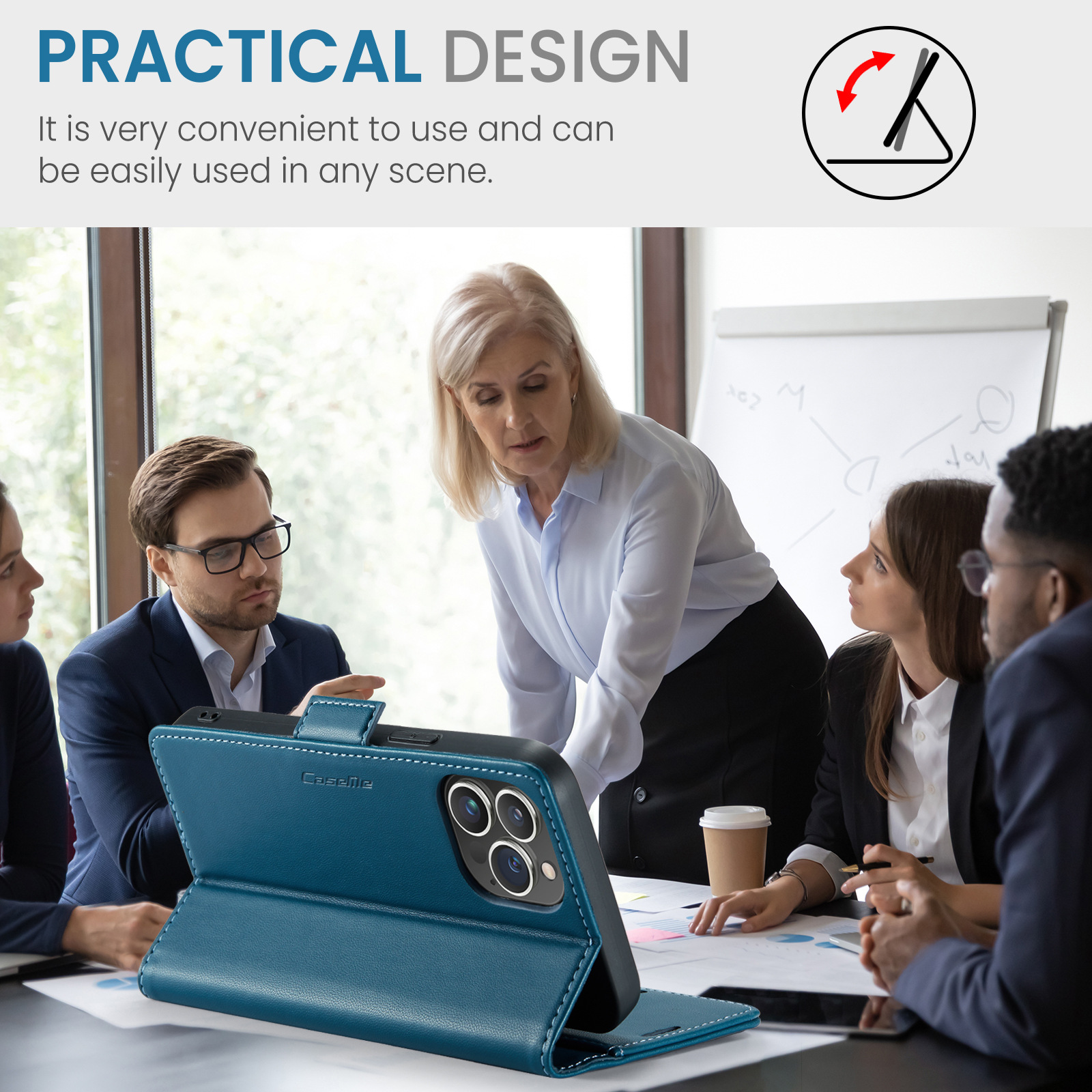 Szczotka antykradzieżowa do iPhone'a Wielofunkcyjne etui z klapką ze skóry na telefon komórkowy