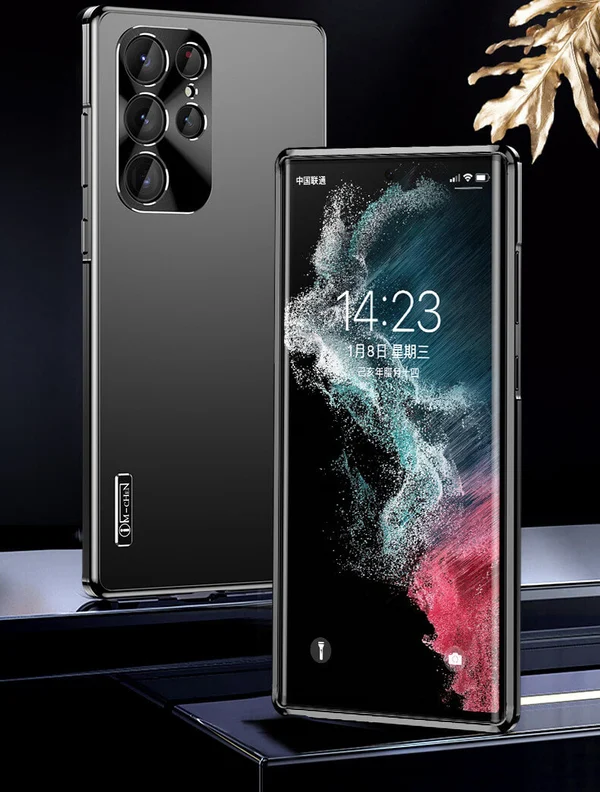 Mágneses alumínium ötvözet keretes esés- és robbanásbiztos mobiltelefon tok S24 S23 S22 S21 Ultra Plus telefonhoz