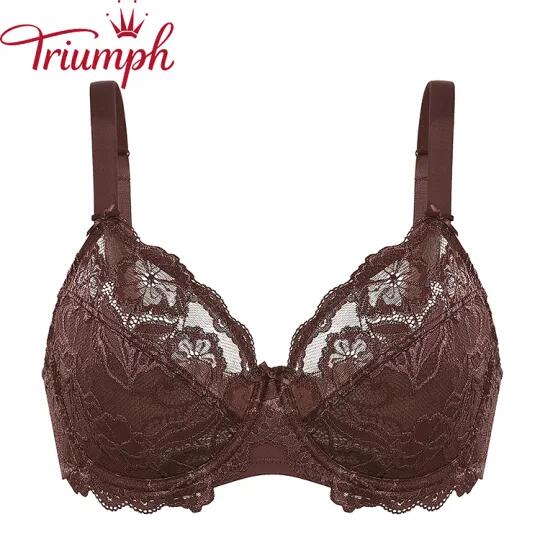 Triumph - (3 komada) izuzetan čipkasti grudnjak s velikim V košaricama [75A-110E]