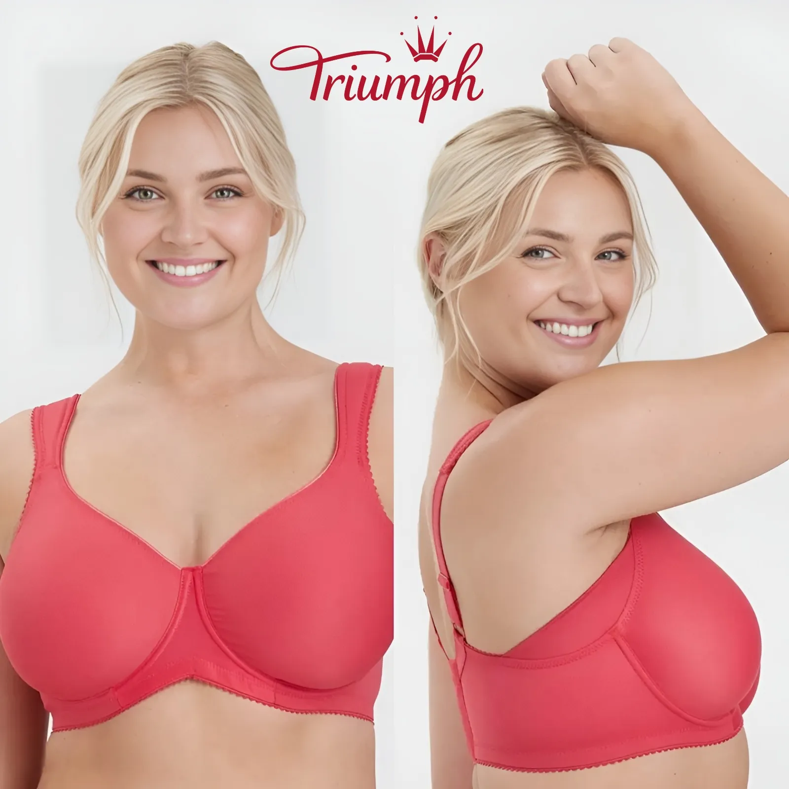 Triumph - (4 szt.) Biustonosz push-up prosty z dużymi miseczkami