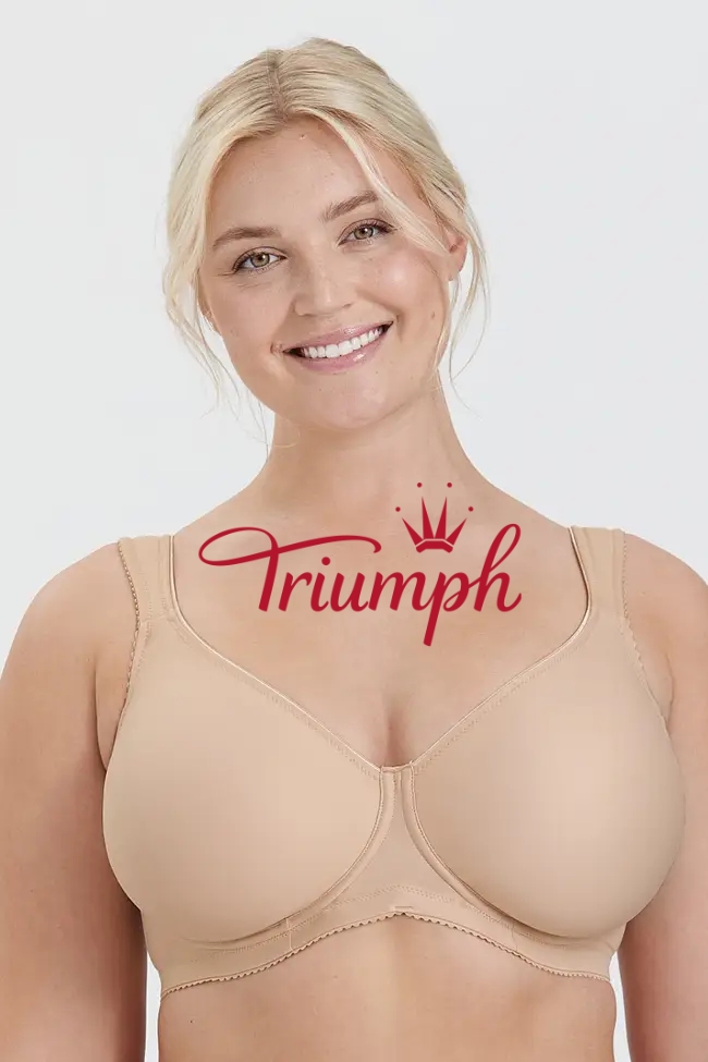 Triumph - (3 szt.) Prosty biustonosz typu push-up z pełną miseczką