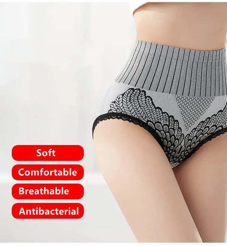 [Zestaw 7 sztuk] Oddychających majtek damskich, dół grafenowy, wysoki dół