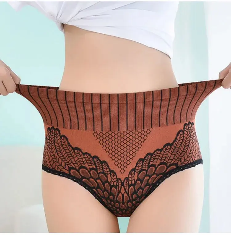 [Zestaw 7 sztuk] Oddychających majtek damskich, dół grafenowy, wysoki dół