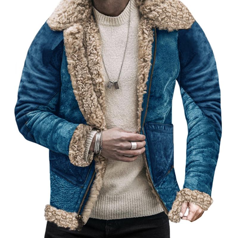 Muški kaput od debljeg umjetnog flisa s patentnim zatvaračem