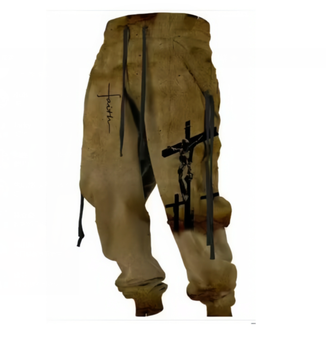 Muške ležerne sportske hlače, trenirka na vezanje