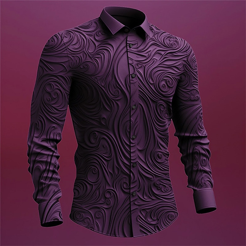 Totem Vintage Gothic Men's Shirt Outdoor Halloween Street Fall & Winter Turndown Long Sleeve Black Purple Green S M L Shirt 2023 - US $25.49 –P2
