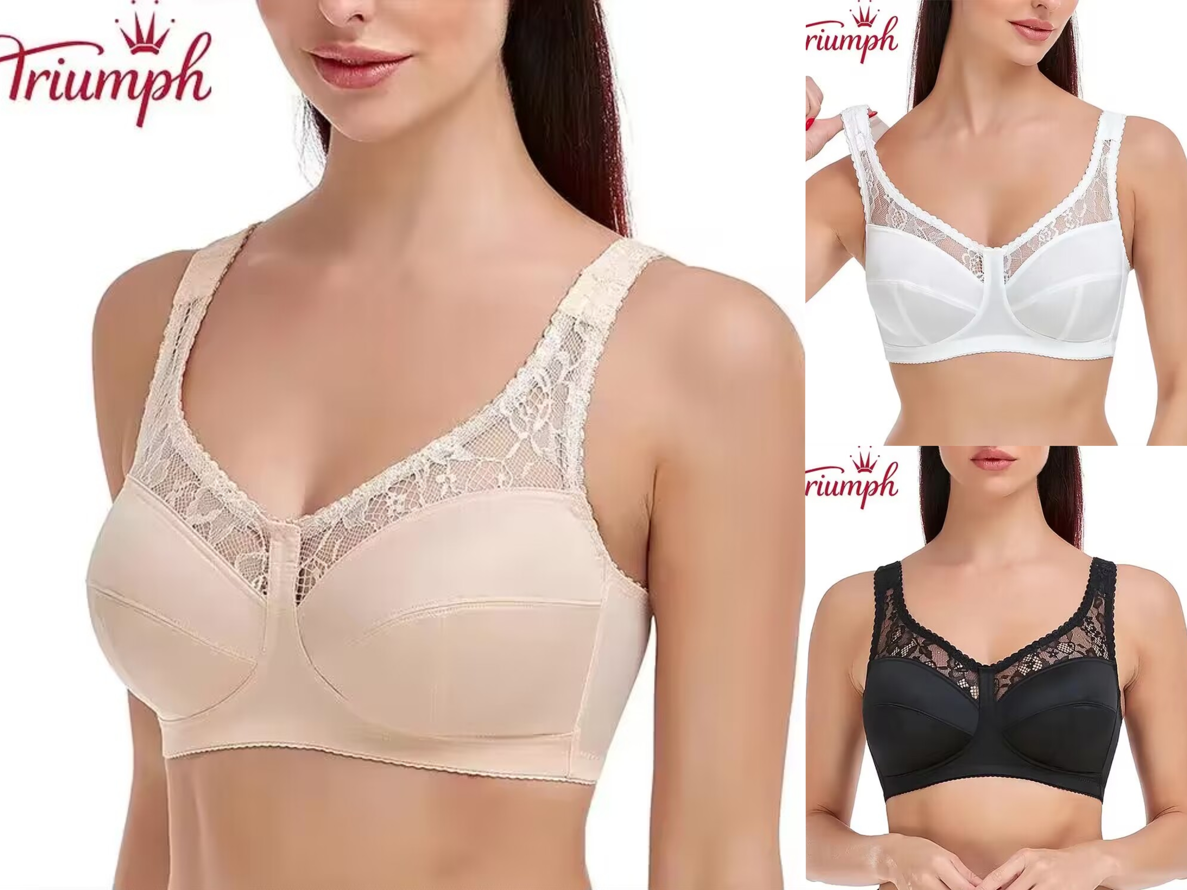 Triumph - 3 komada 🔥Seksi donje rublje od čipke, ultratanki grudnjak