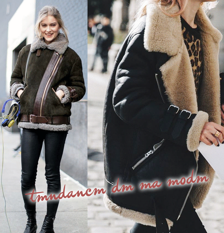 Dámska semišová bunda s chlopňou