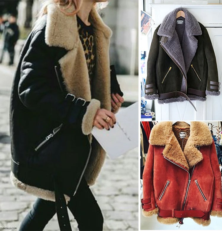 Dámska semišová bunda s chlopňou