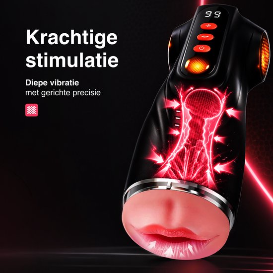 Masturbator męski (model 2026) z trzema wymiennymi nakładkami i funkcją pompki próżniowej, oferujący 9 trybów ssania oraz 9 trybów wibracji.