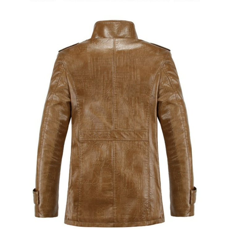 Muška zimska plišana topla kožna jakna veće veličine